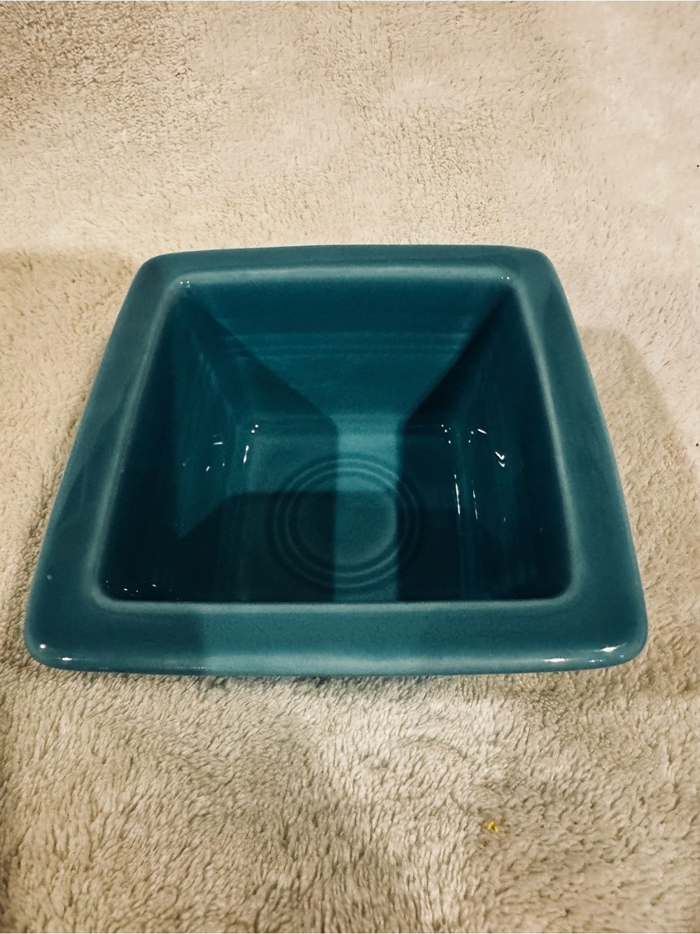 Retired Fiesta Covered Box 4 5/8” by 3‎ 3/4” Turquoise - Picture 5 of 7